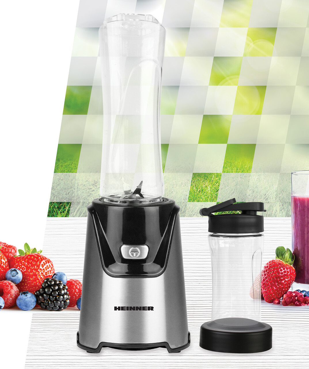 Blender Wellgo Mix, Heinner, 400W, inox, negru/argintiu - imagine 4